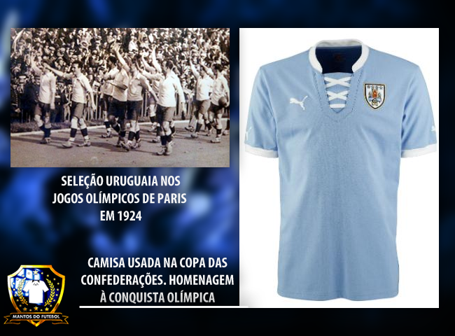 Camisa uruguaia usada nos jogos olímpicos de 1924