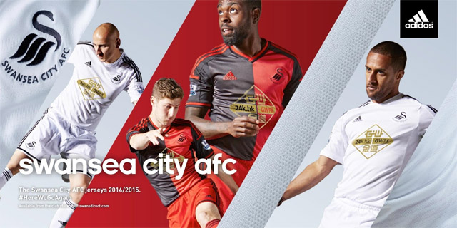 Camisas do Swansea City 2014-2015 Adidas