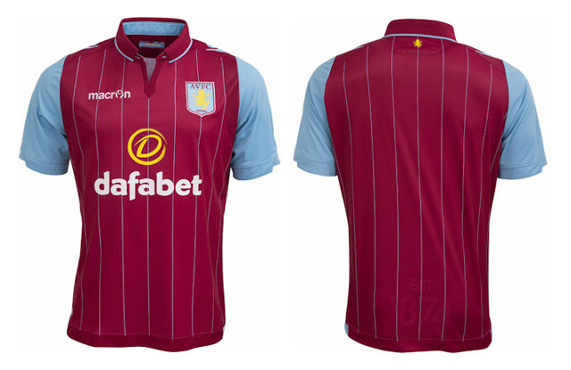 Maillot De Football Aston Villa 2014-2015 Maillot Domicile Macron