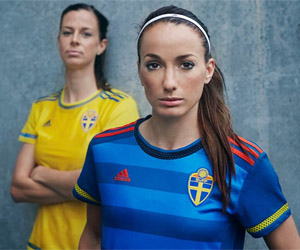 Camisas femininas da Suécia 2015 Adidas capa