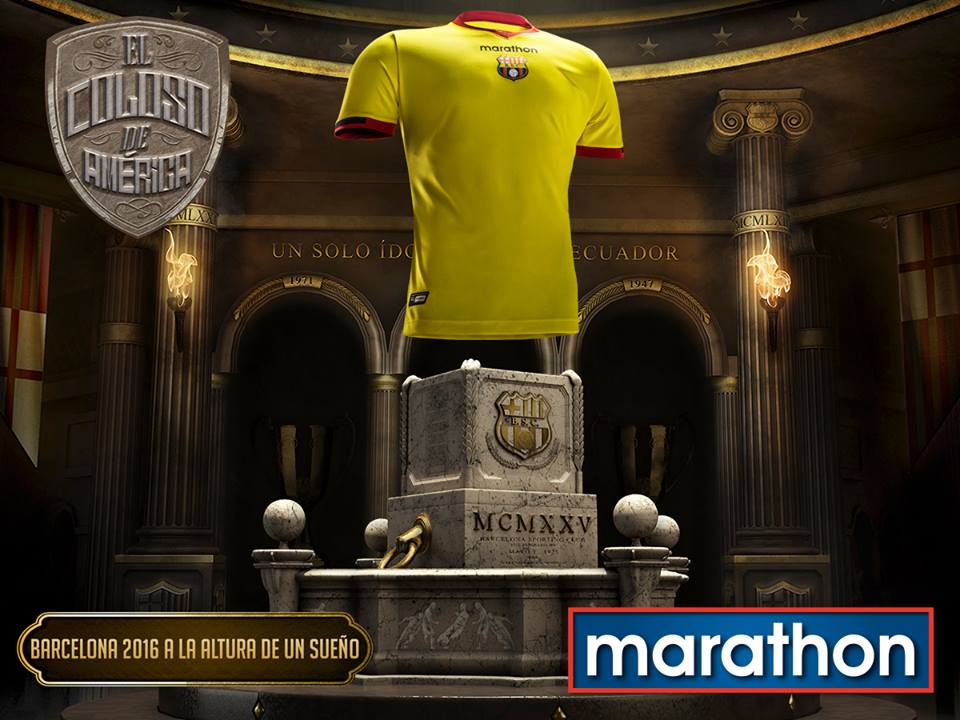 Maillot Barcelona SC Guayaquil – Marathon Taille L – Homme – Occasion Equateur