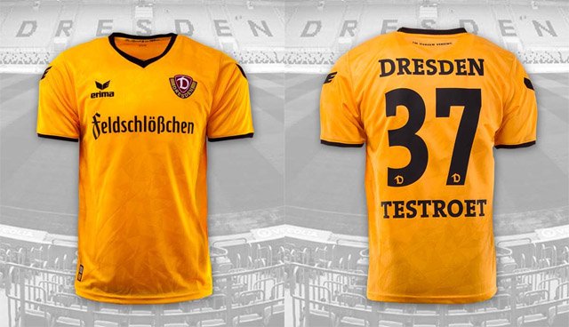 Maillot Erima 2016 – Dynamo Dresden FC, Jaune, Taille L Homme, Occasion
