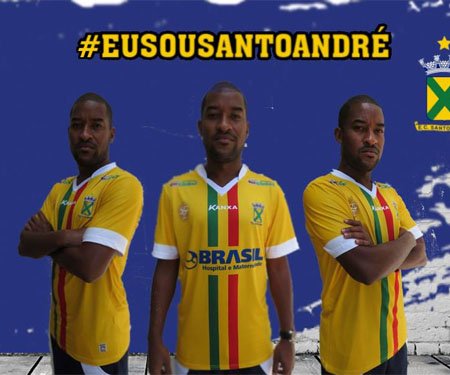 Terceira camisa amarela do Santo André 2017 Kanxa capa