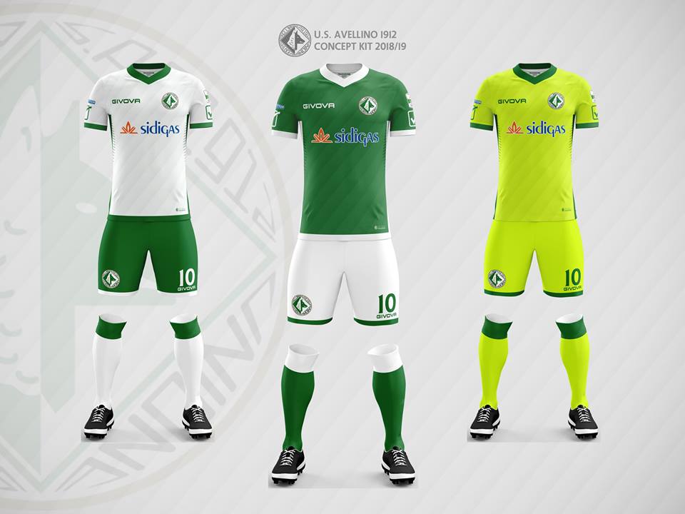Camisas do US Avellino 2018-2019 Givova