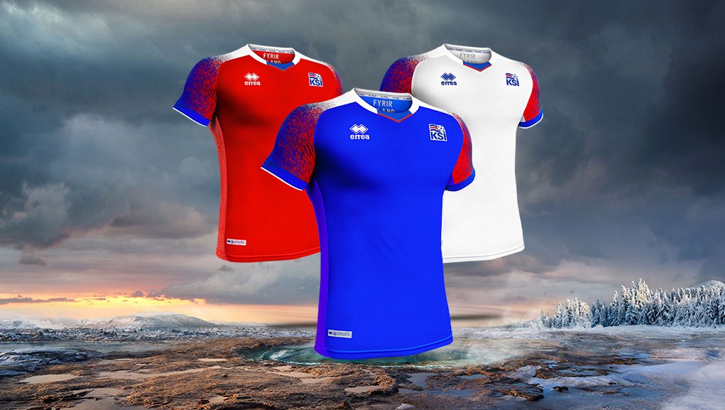 Camisas da Islândia 2018-2019 Erreà Copa do Mundo abre
