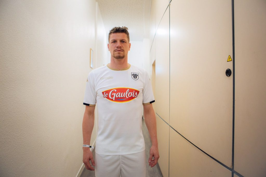 Maillot Angers SCO 2018/2019 Kappa – Troisième Kit, Homme Taille L, Blanc (occasion Bon état)