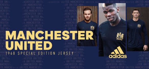 Camisa retrô do Manchester United 1968 Adidas abre
