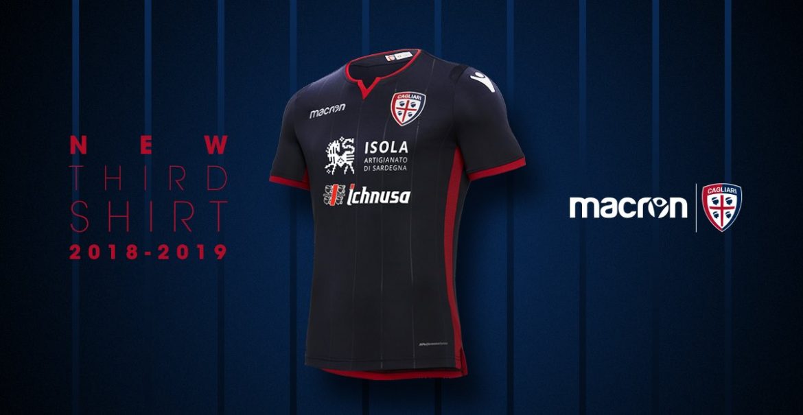 Terceira camisa do Cagliari 2018-2019 Macron