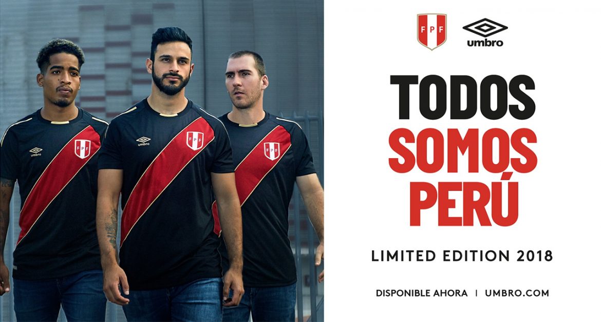 Camisa preta do Peru 2018 Umbro