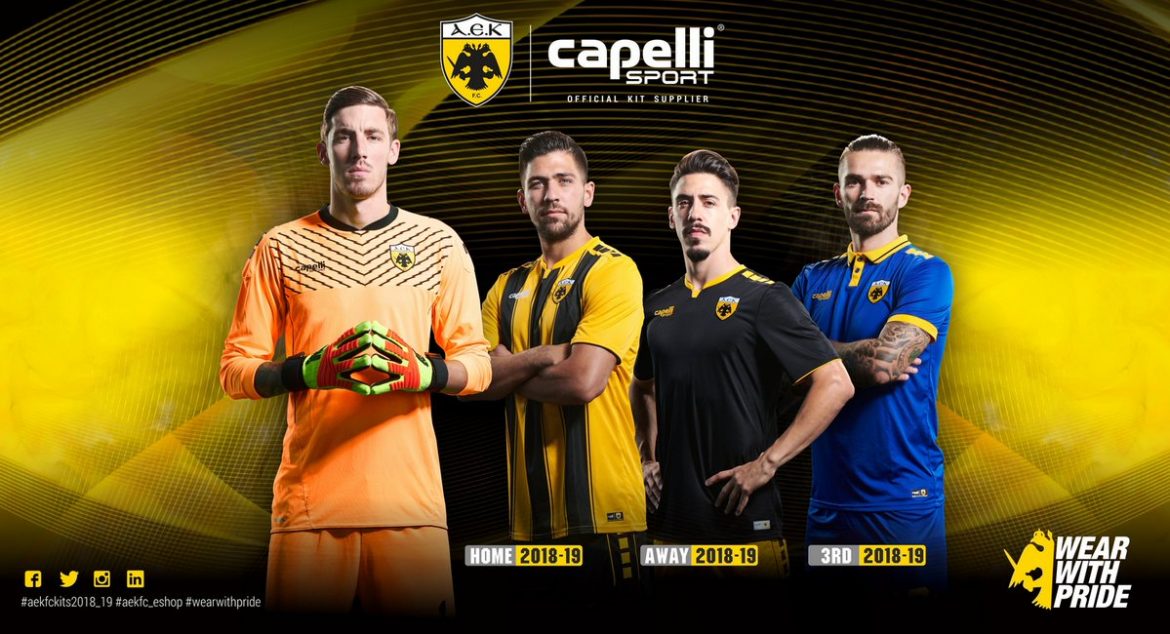 Camisas do AEK Atenas 2018-2019 Capelli Sport (1) Camisas do AEK Atenas 2018-2019 Capelli Sport
