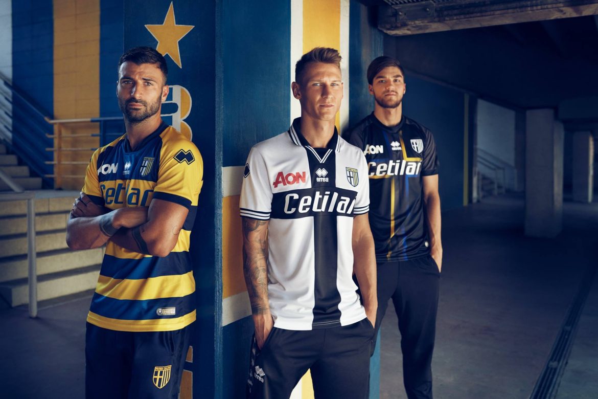 Camisas do Parma Calcio 2018-2019 Errea Sport