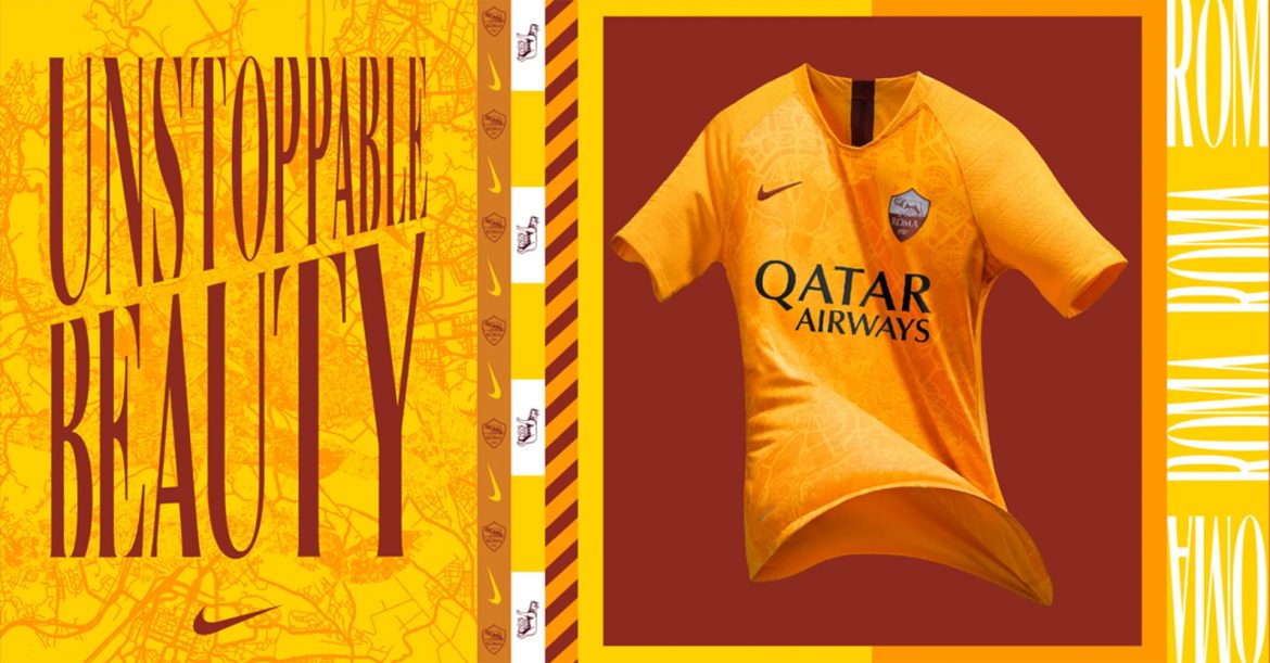 Terceira camisa amarela da Roma 2018-2019 Nike