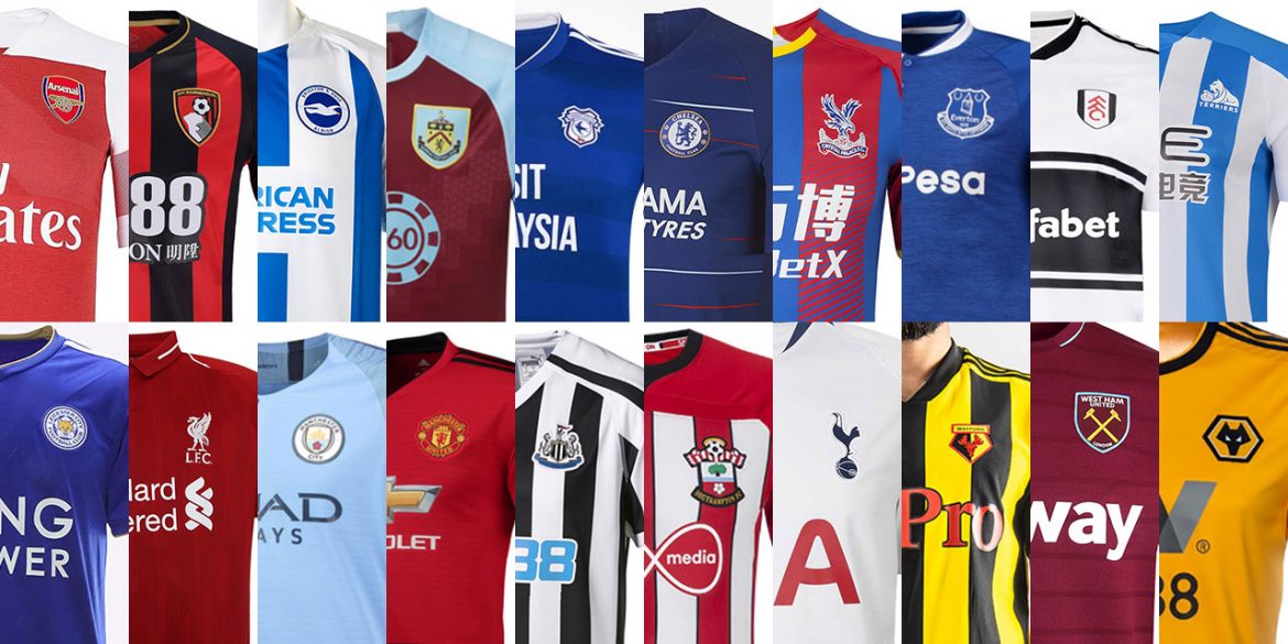 Uniformes e camisas da Premier League 2018-2019 Campeonato Inglês