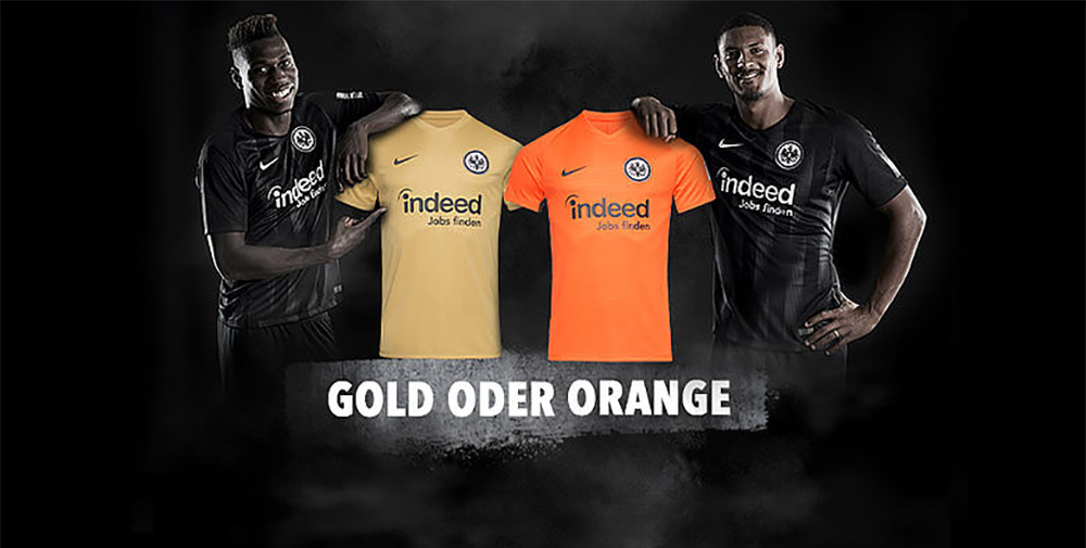 Dourada ou Laranja Eintracht Frankfurt lança votação para terceira camisa 2019-2020