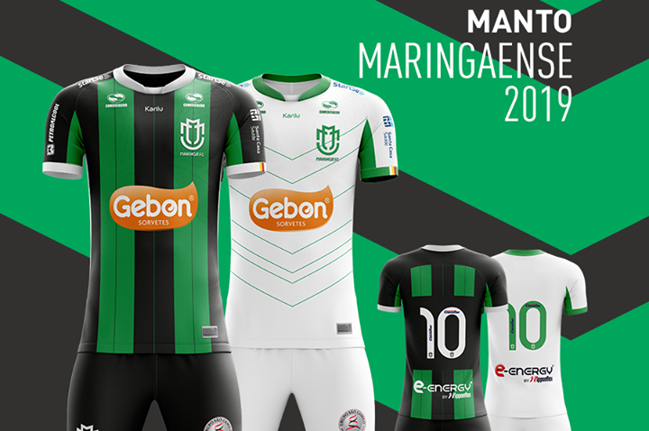 Camisas do Maringá FC 2019 Karilu + novo escudo