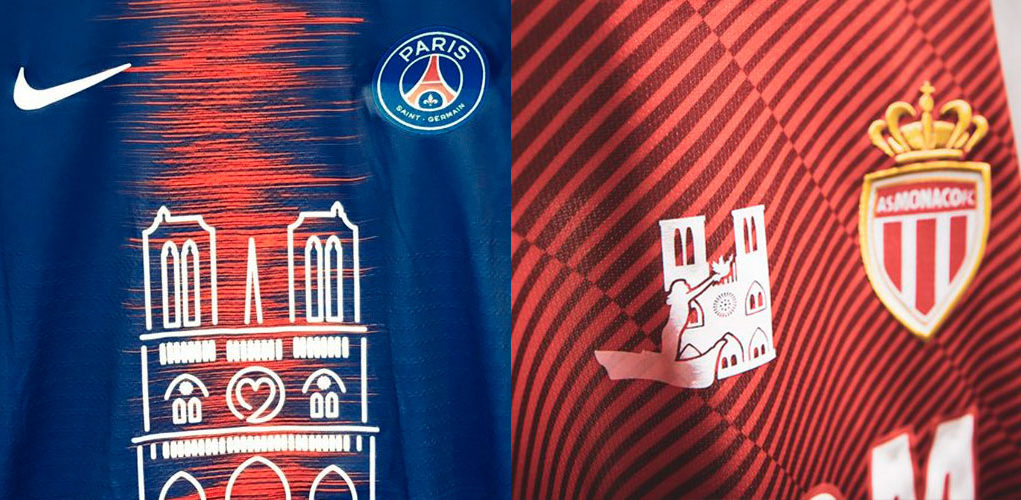 PSG e Monaco utilizam camisas em homenagem à Notre-Dame (2) PSG e Monaco utilizam camisas em homenagem à Notre-Dame
