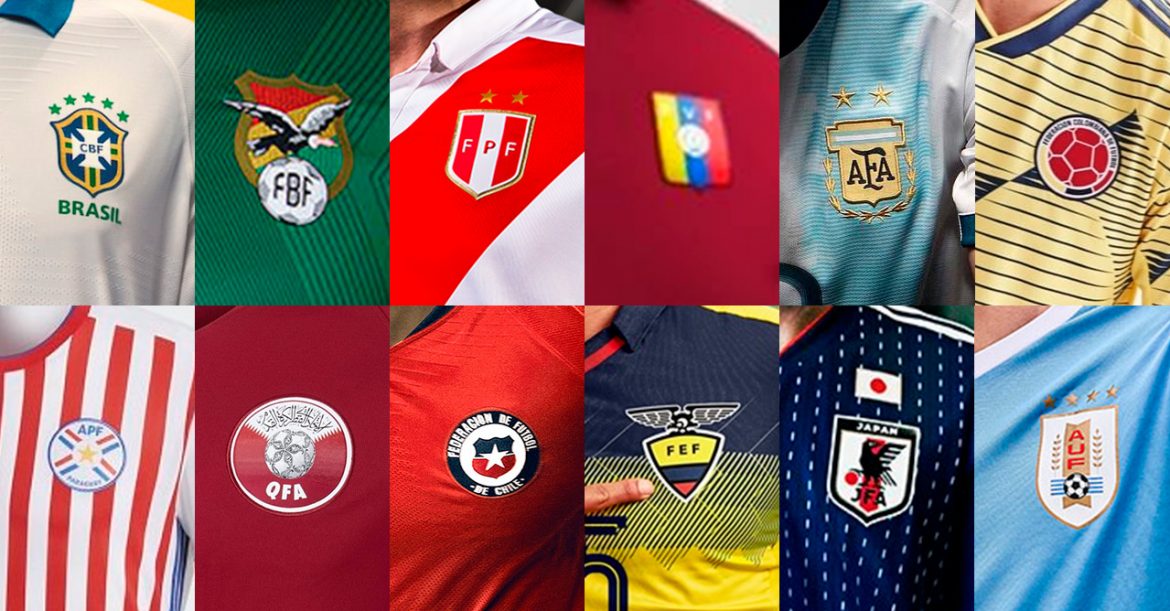 Camisas das seleções da Copa América 2019