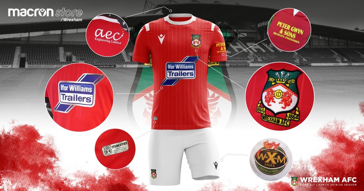 Camisas do Wrexham AFC 2019-2020 Macron
