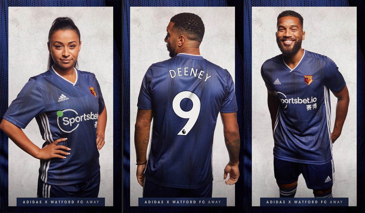 Camisas do Watford FC 2019-2020 Adidas Reserva abre