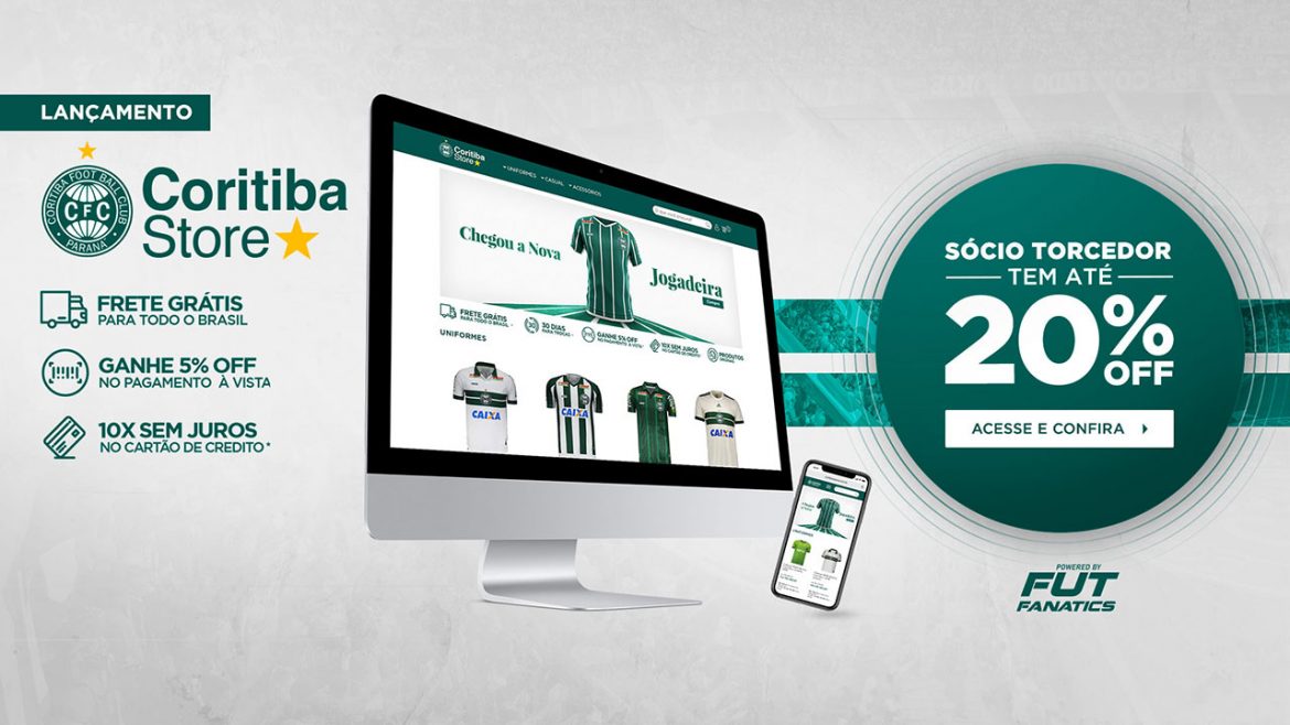 Coritiba lança nova loja virtual em parceria com a FutFanatics Coritiba lança nova loja virtual em parceria com a FutFanatics