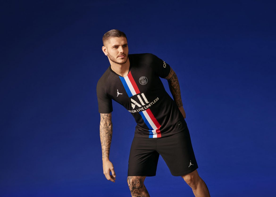 Quarta camisa preta do PSG 2019-2020 Jordan