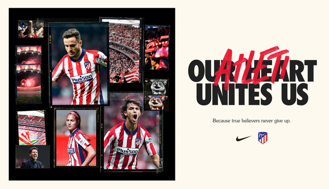 Camisas do Atlético de Madrid 2020-2021 Nike a