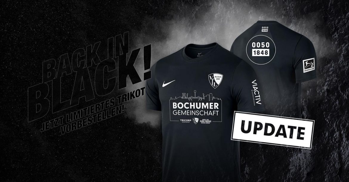 Back in Black Camisa edição limitada do VFL Bochum 2020 Nike (1) Back in Black Camisa edição limitada do VFL Bochum 2020 Nike