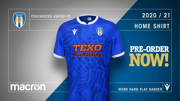 Camisas do Colchester United 2020-2021 Macron