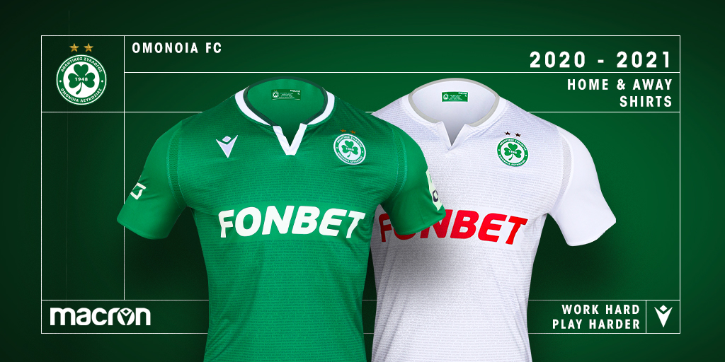 Camisas do Omonia Nicosia 2020-2021 Macron a