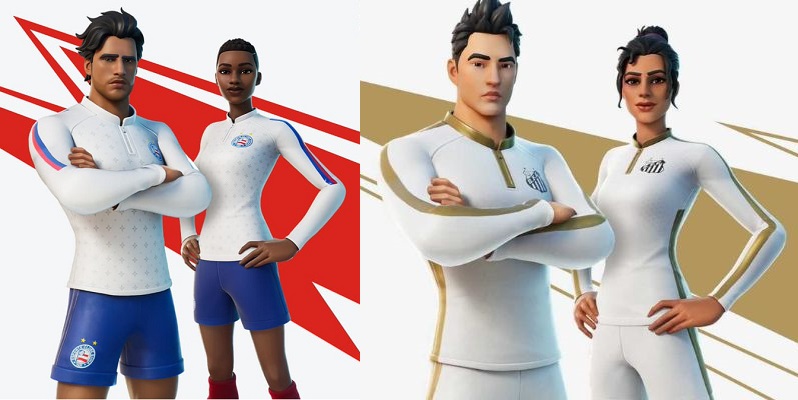 Uniformes de Santos e Bahia estarão no Fortnite