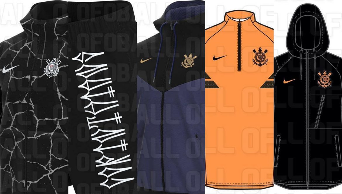 Imagens de produtos da Nike para o Corinthians em 2021-2022