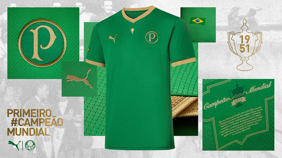 Camisa 70 anos Copa Rio 1951 do Palmeiras 2021 PUMA a