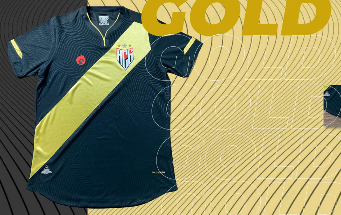 Camisa Gold Edition Atlético GO 2021 Dragão Premium a