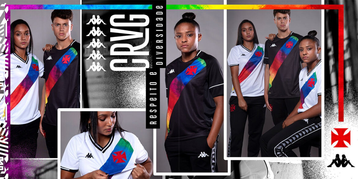 Camisa preta Orgulho LGBTQIA+ Vasco da Gama 2021 Kappa