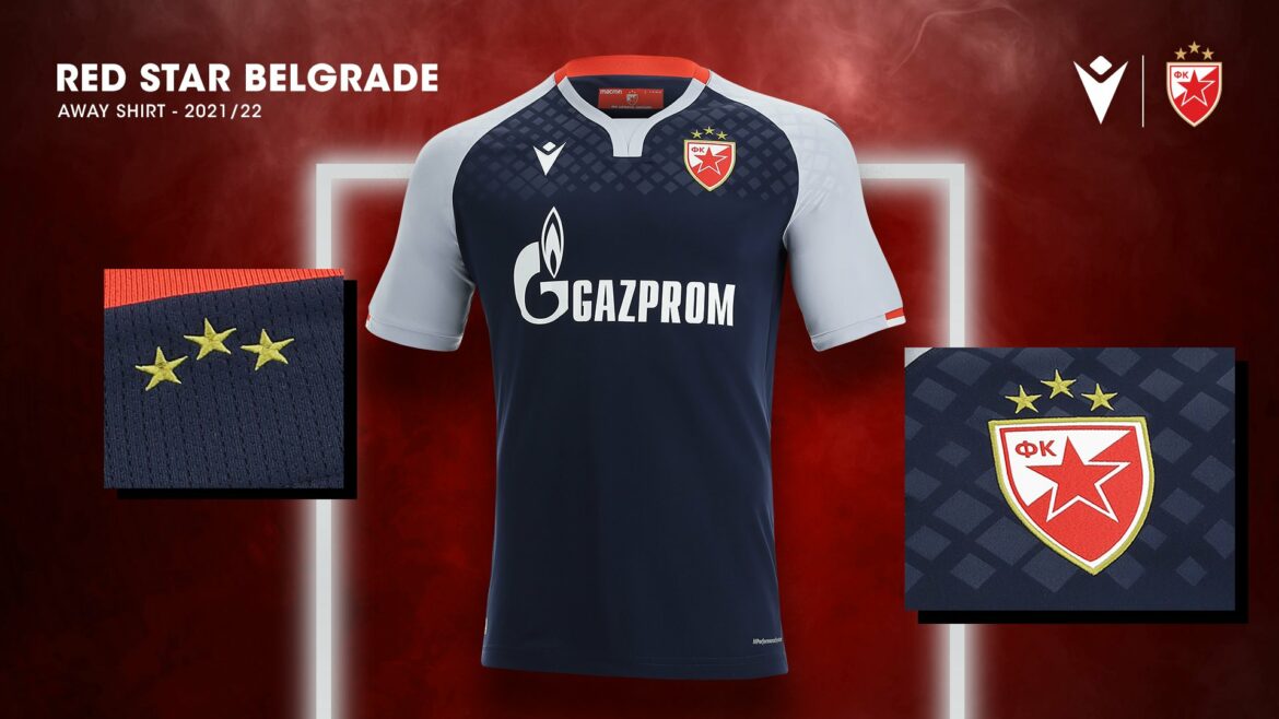 Camisa reserva do Estrela Vermelha 2021-2022 Macron