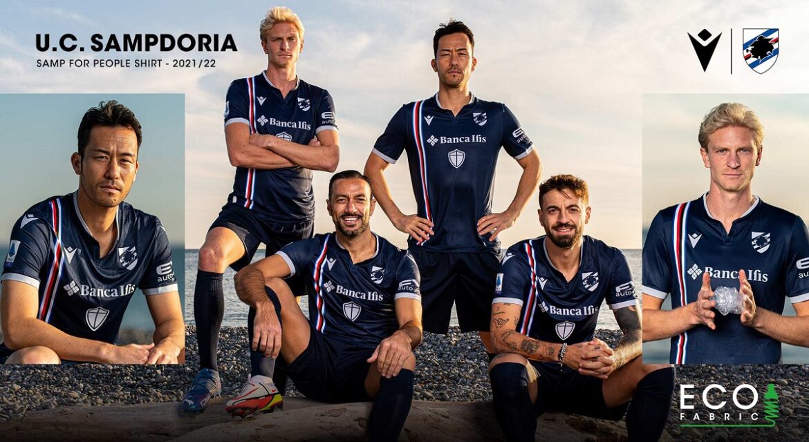 Camisa responsável da Sampdoria 2021-2022 é revelada pela Macron