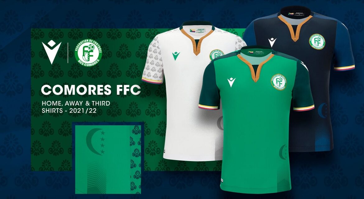 Novas camisas de Comores 2022 Macron