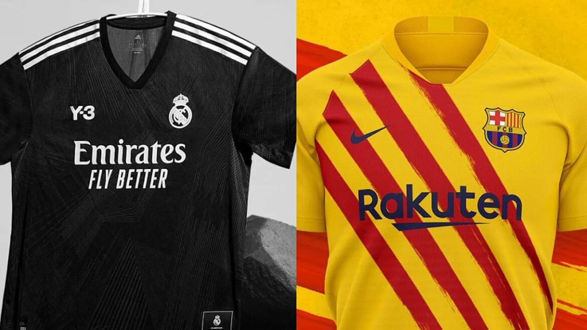 Real Madrid e Barcelona jogarão com uniformes quatro no ‘El Clasico’ Real Madrid e Barcelona jogarão com uniformes quatro no 'El Clasico'