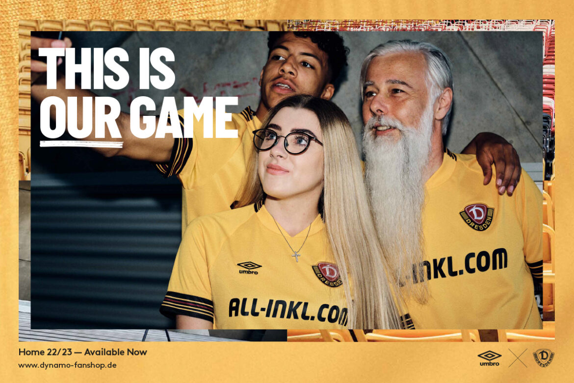 Camisa titular do Dynamo Dresden 2022-2023 é revelada pela Umbro