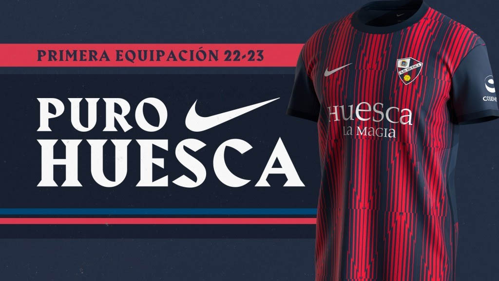 Camisa titular do SD Huesca 2022-2023 Nike a Camisa titular do SD Huesca 2022-2023 Nike a