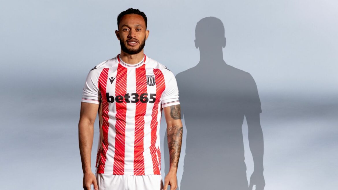 Camisa titular do Stoke City 2022-2023 Macron a Camisa titular do Stoke City 2022-2023 Macron a