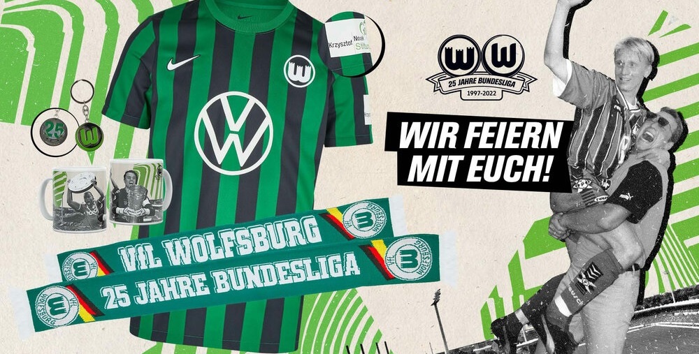 Wolfsburg lança camisa pelos 25 anos de Bundesliga