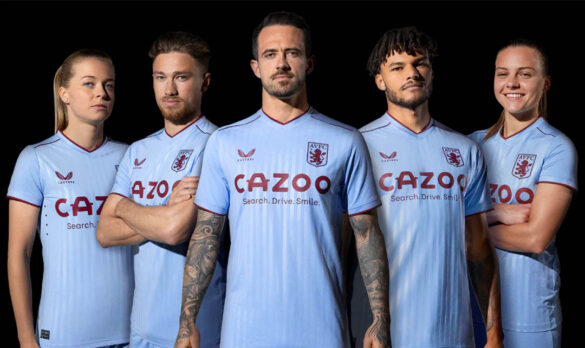Camisa reserva do Aston Villa 2022-2023 Castore a