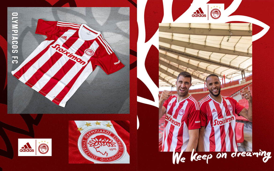 Camisa titular do Olympiacos 2022-2023 Adidas a