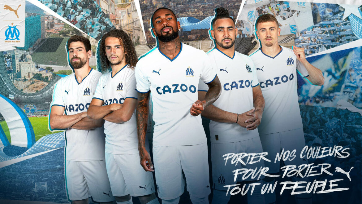 Camisa titular do Olympique de Marseille 2022-2023 PUMA Camisa titular do Olympique de Marseille 2022-2023 PUMA