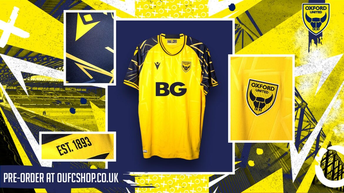 Camisa titular do Oxford United 2022-2023 Macron a Camisa titular do Oxford United 2022-2023 Macron a