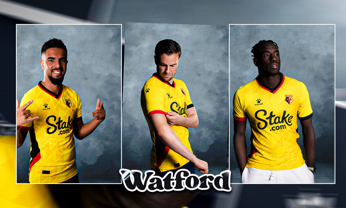 Camisa titular do Watford FC 2022-2023 Kelme