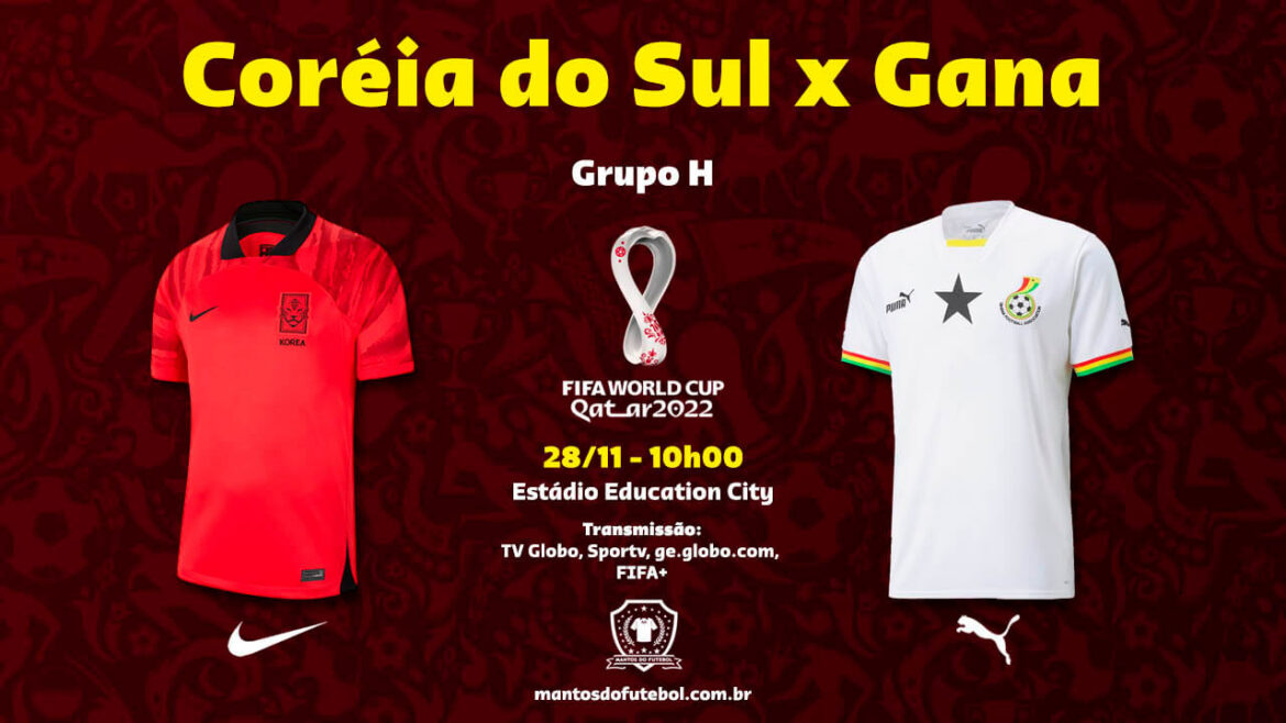 28-11 - Coréia do Sul x Gana - Copa do Mundo 2022 - Palpites, Prognósticos, Onde Assistir