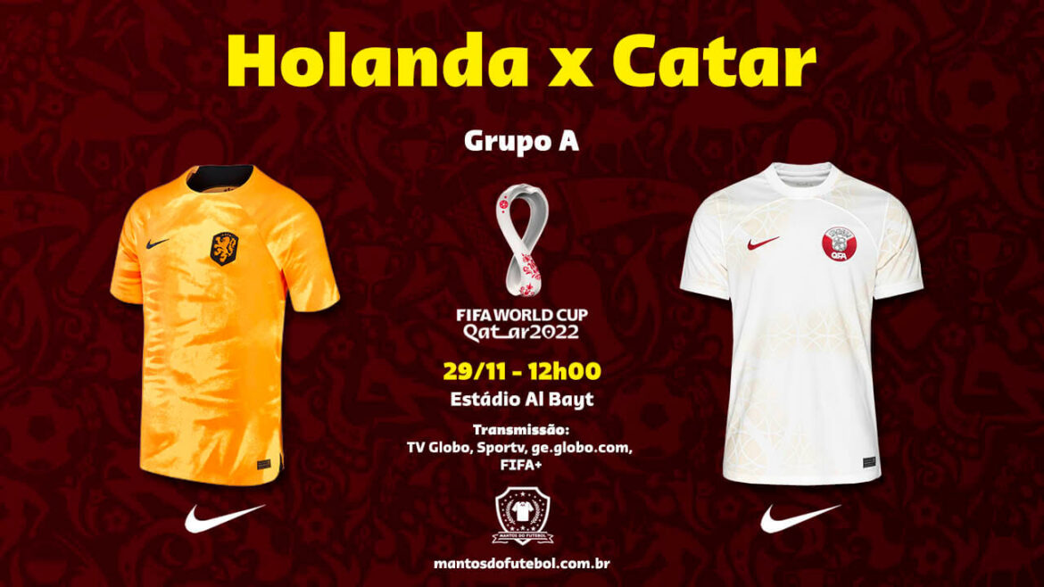 29-11 - Holanda x Catar - Copa do Mundo 2022 - Palpites, Prognósticos, Onde Assistir
