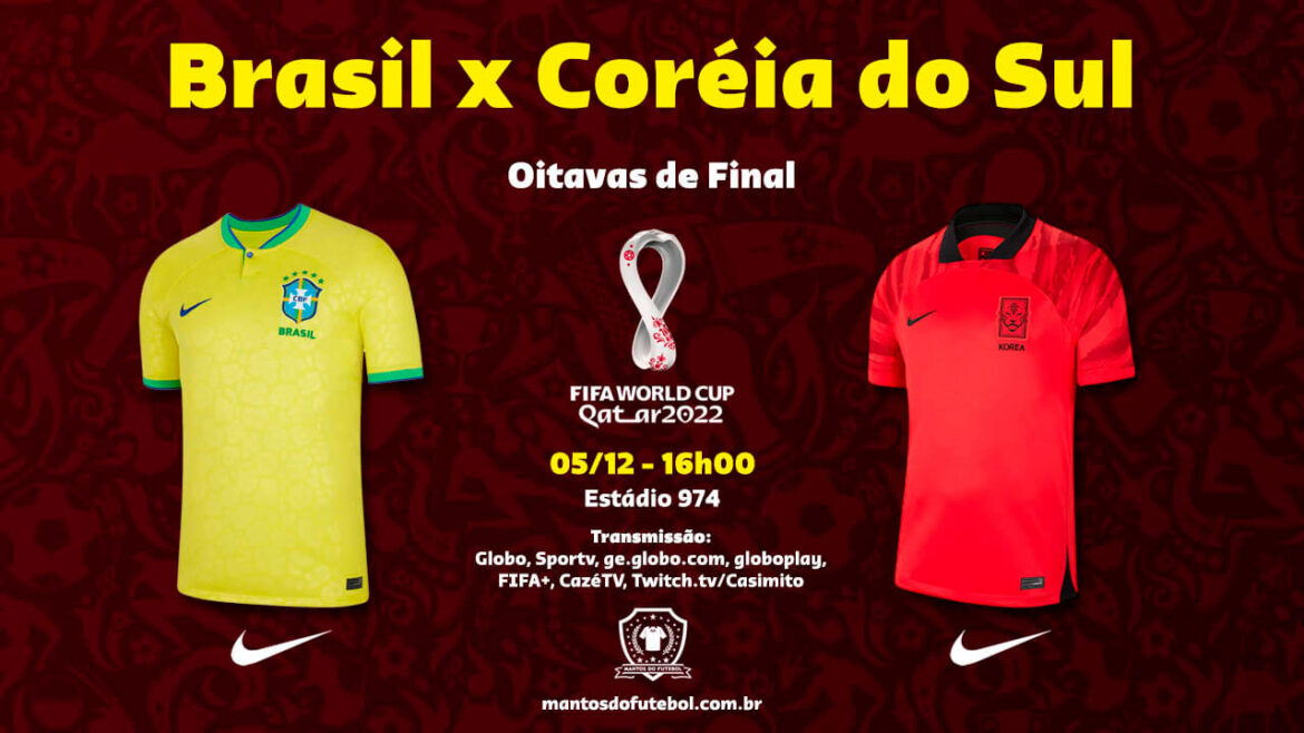 05-12 - Brasil x Coréia do Sul - Copa do Mundo 2022 - Palpites, Prognósticos, Onde Assistir